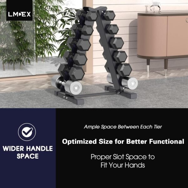 Dumbbell Rack Stand Weight Rack for Dumbbells Compact A-Frame Home Gym（6 tier，800Lbs） - Image 9
