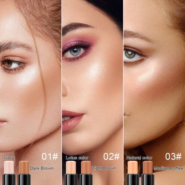6 Colors Cream Contour Stick Makeup Kit,Shades with Highlighter Stick,Blush Stick and Bronzer Contour Stick for Sculpt the Cheeks,Long Lasting,Waterproof,Matte & Dewy Finish for Woman (SET B) - Image 6