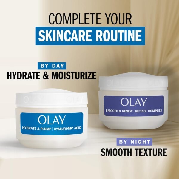 Olay Plump & Hydrate Hyaluronic Gel Face Moisturizer, 2 oz Fragrance Free Hydrating Gel Moisturizer for Dry Skin with Hyaluronic Acid and Niacinamide, Recyclable Eco Jar Packaging - Image 7