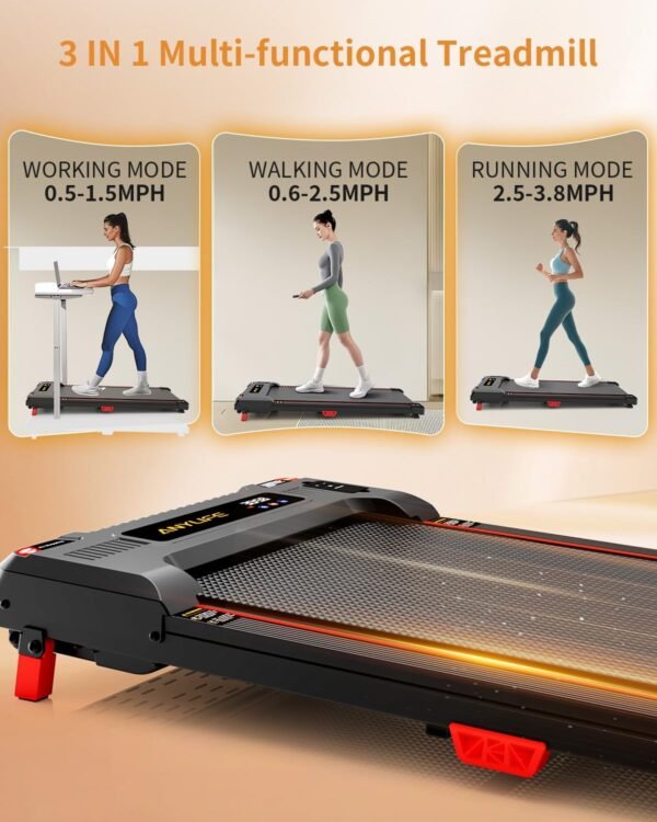 Walking Pad Treadmill, Anylife Incline Walking Pad Under Desk Treadmill 330lb Capacity, 2.5HP Portable Treadmills for Home, Compact Treadmill Small Running Pad with LED Display, Remote Control - Image 9