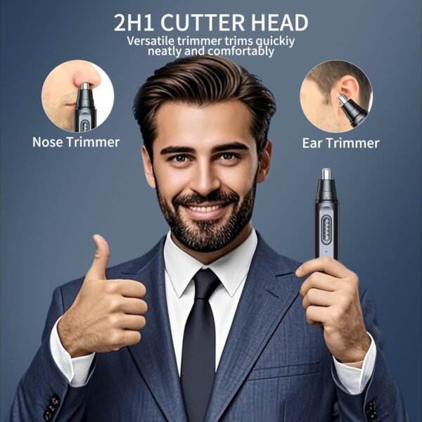 Nose Hair Trimmer for Men Women, USB Rechargeable Electric Ear Nose Hair Trimmer Clipper, Professional IPX7 Waterproof Dual Edge Blades for Easy Cleaning - Image 5