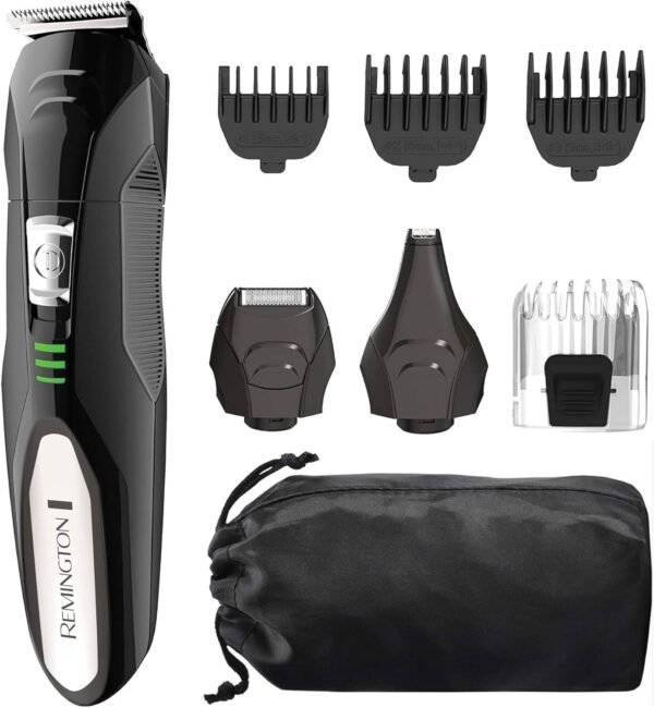 Remington All-in-One Grooming Kit, Lithium Powered, 8 Piece Set with Trimmer, Men's Shaver, Clippers, Beard and Stubble Combs, Black - Image 2