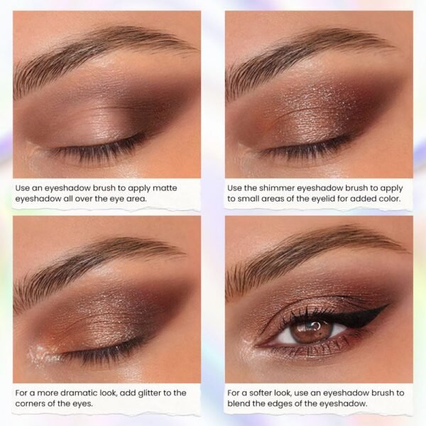 8 Colors Cream Eye Shadow Contours Highlighter in Makeup Palette Set Brightener, Nude Rose Pink Chocolate Coffee Beige Brown Matte Shimmer Glitter Metallic creme Eyeshadow Concealer Palette Blendable - Image 4