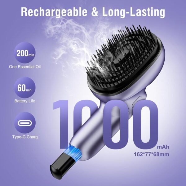 Electric Scalp Massager Comb, Portable Vibrating Scalp Massager Brush, Scalp Massage Tool, Head Massager Scalp Relax with Hair Oil, Nourishes Hair - Image 5