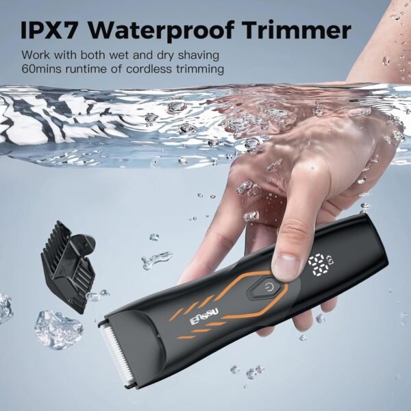 ENSSU Manscape Electric Groin Hair Trimmer, Showerproof Ball Shaver/Trimmer Men, Waterproof Body Hair Trimmer, Men Pubic Hair Trimmer, Cordless Men Body Shaver Groomer - Image 7