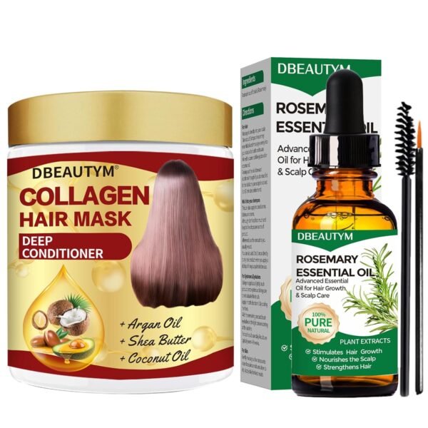 Rosemary Oil for Hair Growth,Collagen Hair Treatment Hair Mask,Natural Deep Conditioner Hydrating Hair Mask,Pure Organic Rosemary Oil for Eyebrow and Eyelash, Nourishes The Scalp for Hair Growth - Image 2