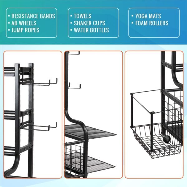 STUFFSTASH Dumbbell Rack, Heavy Duty Weight Rack for Home Gym with Extra Strong Sheet Steel Shelf and Base, Home Gym Storage Weight Rack for Home Gym Dumbbells, Kettlebell Rack, Yoga Mat Storage Rack, Weight Plate Storage - Image 6