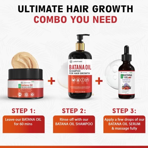 Batana Oil Shampoo for Hair Growth with Over 18+ Natural Ingredients, Rosemary Oil, Onion Biotin, Caffeine, DHT Blocker, Castor Oil, CLINICALLY TESTED, Anti Hair Thinning & Hair Loss, Sulfate Free - Image 9