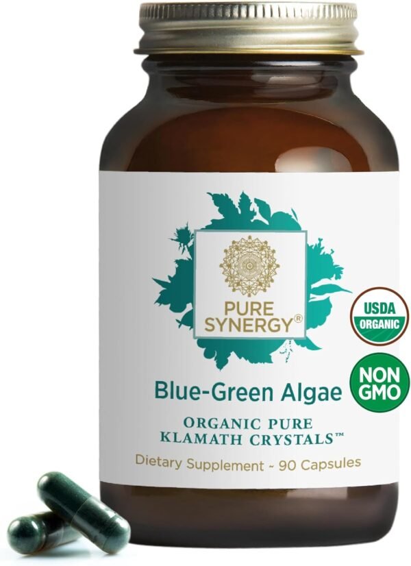 PURE SYNERGY Blue-Green Algae Capsules | Blue Green Algae with Chlorophyll | Organic Superfood Supplement from AFA Blue Green Algae | Supports Energy, Mental Clarity, and Detoxification (90 Capsules) - Image 2