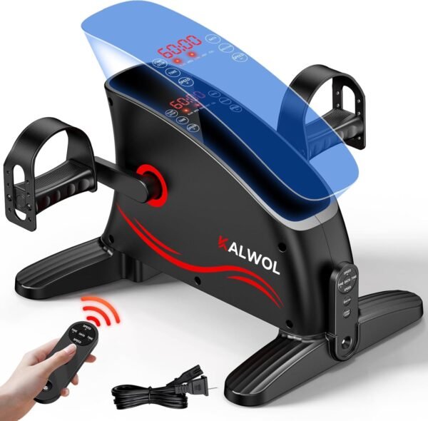 Under Desk Bike Pedal Exerciser , Leg/Arm Exerciser while Sitting for Seniors, Electric Mini Bike for Fitness & Physical Therapy with 15 Adjustabl Speed, Desk Pedal Bike for Home/Office Workout, LED Display, Remote Control - Image 2