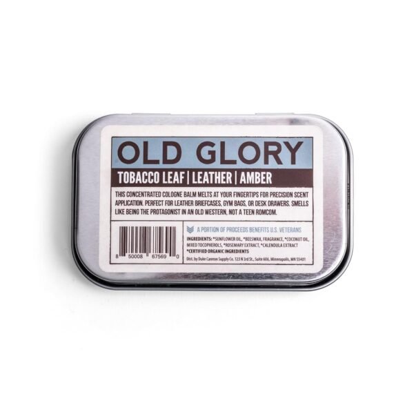 Duke Cannon Solid Cologne - Old Glory Premium Concentrated Cologne Balm, Fresh Tobacco, Amber, and Leather Scent, 1.5 oz. Travel Tin - Image 4