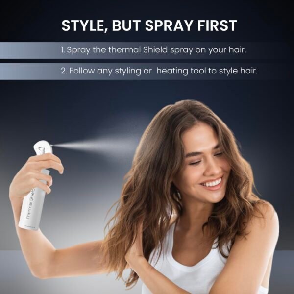 MOEHAIR Professional Grade Heat Protection Spray for Color-Treated and Natural Hair, Thermal Protection for Hair, Tames Flyaways, Reduces Frizz, Adds Shine, Split End Treatment, 8 Fl Oz - Image 6