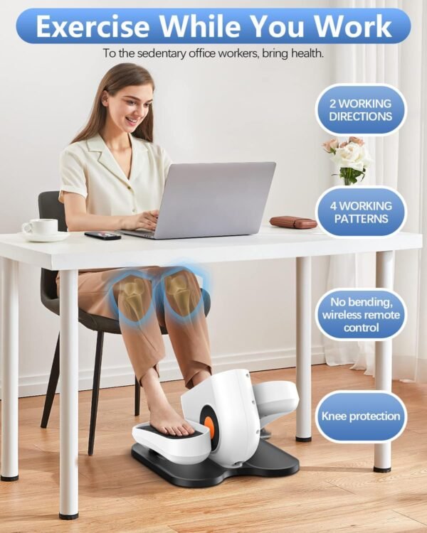 Under Desk Elliptical Machine, Electric Ellipse Leg Exerciser While Sitting for Seniors Adults, Leg Ercise Pro, Leg Exerciser While Sitting, Home Use Seated Ellipse Leg Exerciser - Image 7