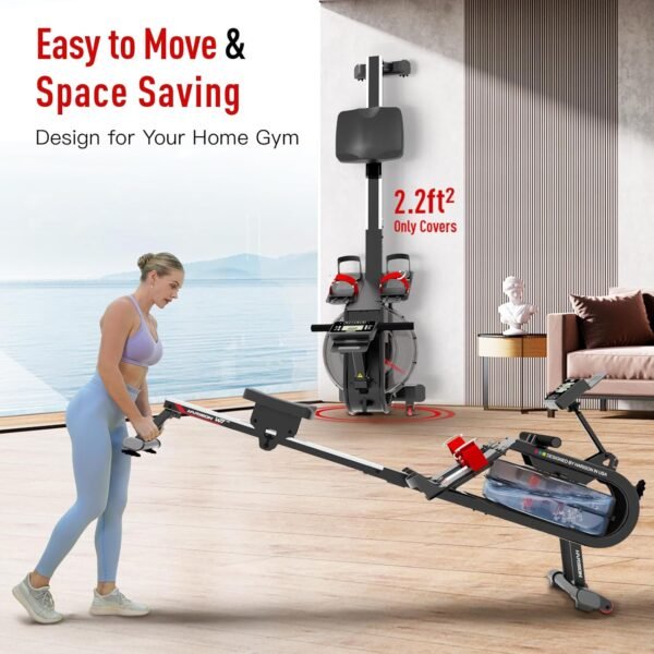 HARISON Water Rowing Machine for Home Use, Rower Machine for Home Workout with Tablet Holder and Comfortable Seat, 350LBS Weight Capacity - Image 8