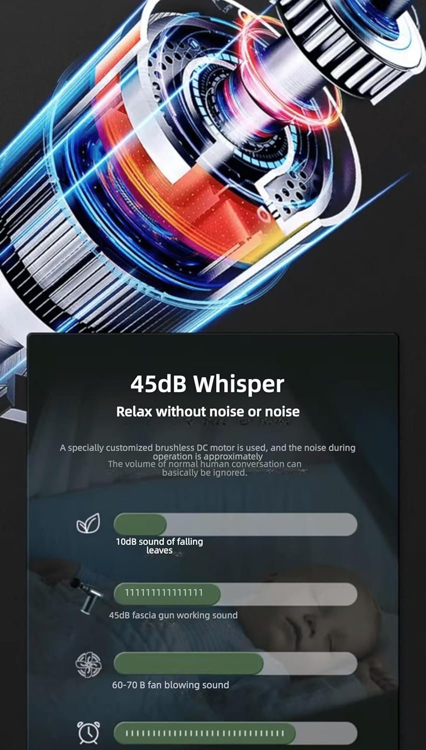 Massage Gun for Muscle Recovery, Percussion Massager (Black) - Image 6