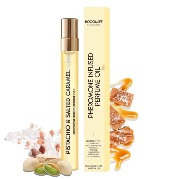 HoogaLife Pheromone Perfume for Women, Fragrance Pheromones Perfumes Attract Men, Long Lasting Fragrance Perfume Oil - PISTACHIO & SALTED CARAMEL, Travel Size Perfume 0.34 fl. Pheromone Cologne - Image 2
