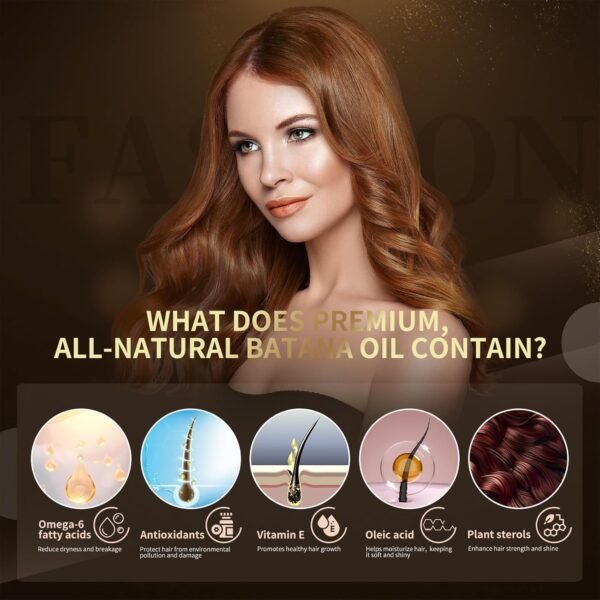 Batana Oil for Hair Growth, 100% Pure & Organic Batana Oil, Cold Pressed Traditional Palm Nut Oil, Unrefined Hair Growth Oil Prevents Hair Loss - Image 4