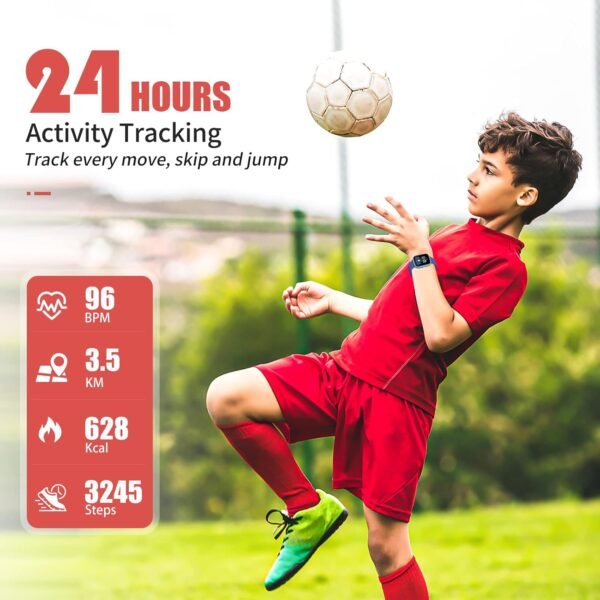 Kids Fitness Tracker Watch, IP68 Waterproof Smart Watch with 19 Sport Modes, Pedometer, Heart Rate Monitor, 19 Sports Modes, Great Gift for Kids - Image 4