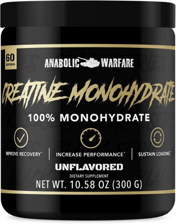 Anabolic Warfare Creatine Monohydrate, Post Workout Recovery, Increase Performance, Sustain Loading, Premium Creatine* (60 servings) - Image 2