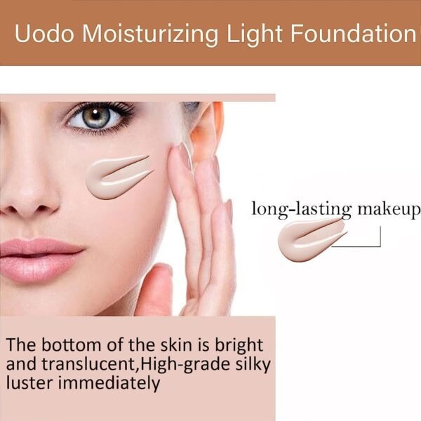 UO-DO Liquid Foundation, Moisturizing Light Foundation, Matte Long Lasting Foundation, Hydrating Waterproof and Light Long-Lasting Foundation for All Skin Types (Oil Control, W03 Warm Skin) - Image 6