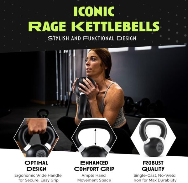 Kettlebells, Single-cast Iron, No-welded Joints, Wide Handle, Strength Training Kettlebells, Cast Iron Kettlebell Set, Powder Coated Kettlebell Weights For Maximum Durability, Men & Women - Image 7