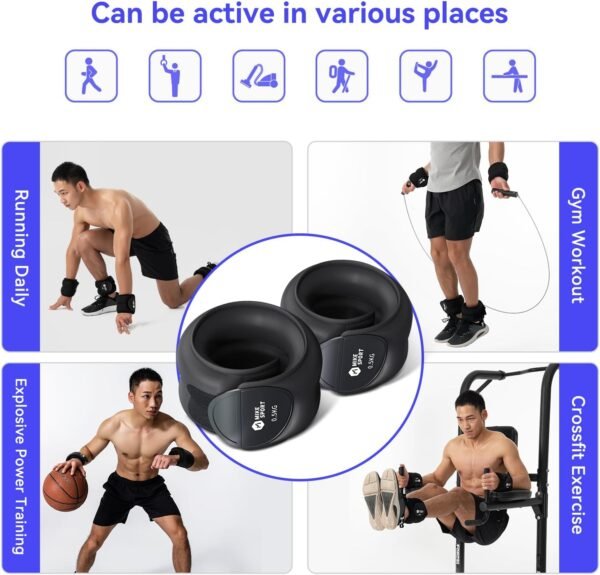 Ankle Weights,Strength Training Wrist and Ankle Weights Sets For Women Men 2lb 4lb 6lb 8lb Leg Arm Weights Straps for Fitness,Yoga,Running,Workout - Image 7