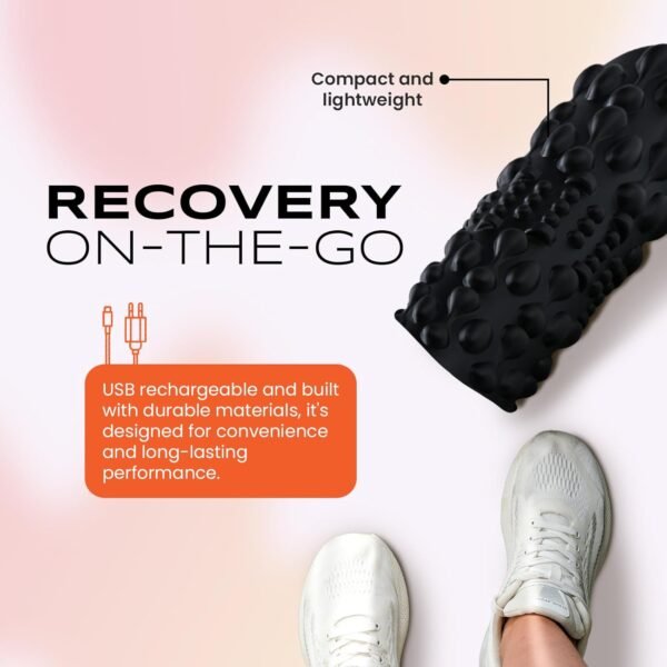 PURSONIC Vibrating Foam Roller – Deep Tissue Massage for Muscle Recovery – 5 Intensity Levels, USB Rechargeable, Durable & Lightweight Design - Image 5