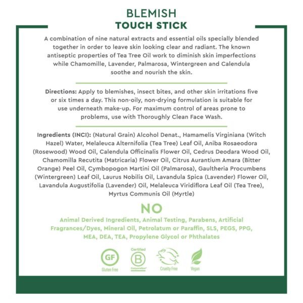 Desert Essence Organic Herbal Blemish Touch Stick with Natural Extracts & Essential Oils - .31 Fl Oz - Antiseptic Tea Tree Oil - Chamomile - Lavender - Palmarosa - Clear & Radiant Skin - Image 3