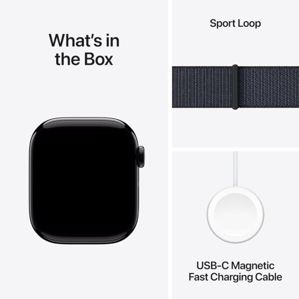 Apple Watch Series 10 [GPS + Cellular 42mm] with Jet Black Aluminium Case with Ink Sport Loop. Fitness Tracker, ECG App, Always-On Retina Display, Carbon Neutral with AppleCare+ (2 Years) - Image 7