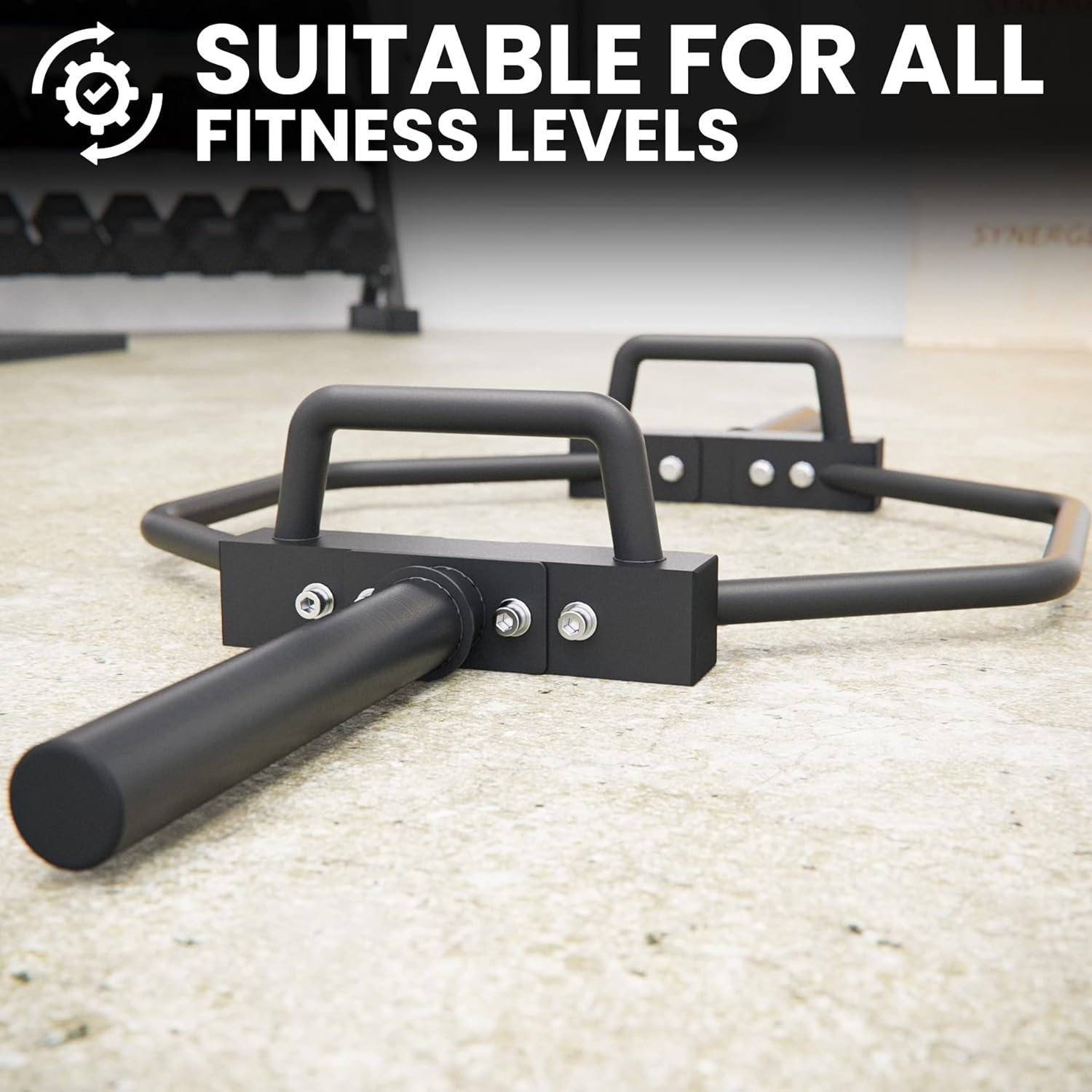 Synergee 20kg and 25kg Chrome or Black Olympic Hex Barbell Trap Bar with Rotating, Flat or Raised Handles for Squats, Deadlifts, Shrugs. - Image 6