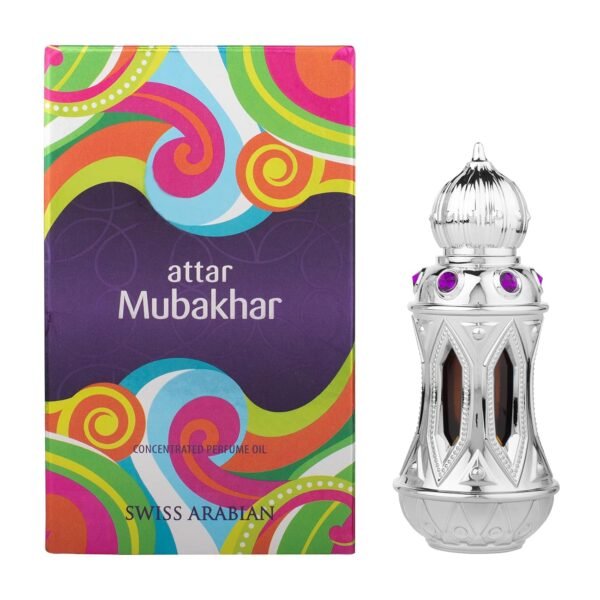 Swiss Arabian Attar Mubakhar - Luxury Products From Dubai - Long Lasting Perfume Oil for Unisex - Blend of Bergamot, Mandarin, Jasmine and Patchouli - Perfect for Date Night or Evening Out - 0.67 oz - Image 4