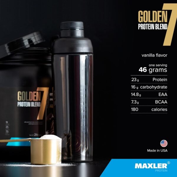 Maxler Golden 7 Protein Blend - Protein Powder for Muscle Gain & Recovery - Vanilla Protein Powder 2 lb - Image 4