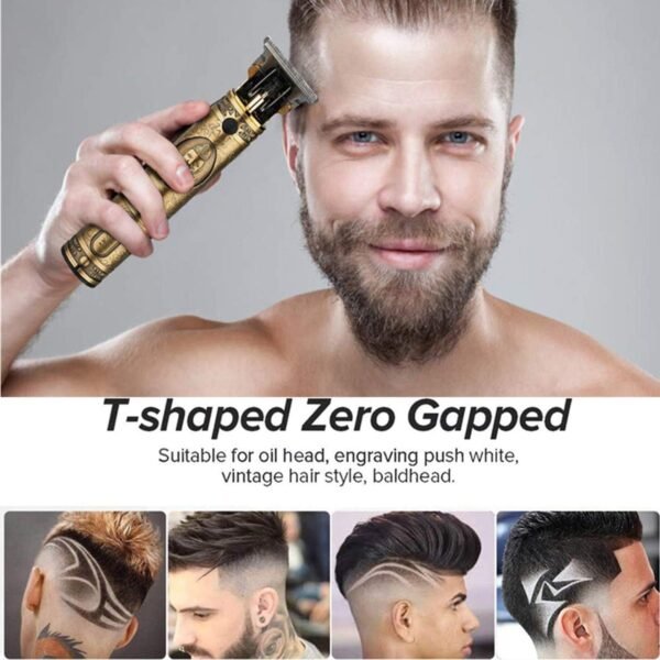 RESUXI Cordless Hair Trimmer for Men, Professional Electric Hair Clippers Barber Trimmer, Mens T-Blade Beard Trimmer Zero Gapped Edgers Gold Knight Close Cutting Haircut Kit - Image 5