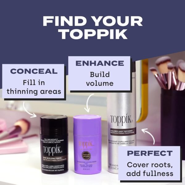 Toppik Colored Hair Thickener, Temporary Hair Color Spray for Root Touchup with Hair Thickening Fibers, 5.1 oz - Image 8