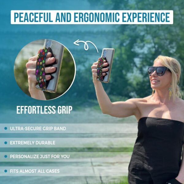 Customizable Universal Phone Grip Strap| Pack of 2| Reversible Phone Hand Strap for Phone Cases As Phone Loop Holder| Secure Handling by Comfortable Phone Strap - American Flag - Image 4