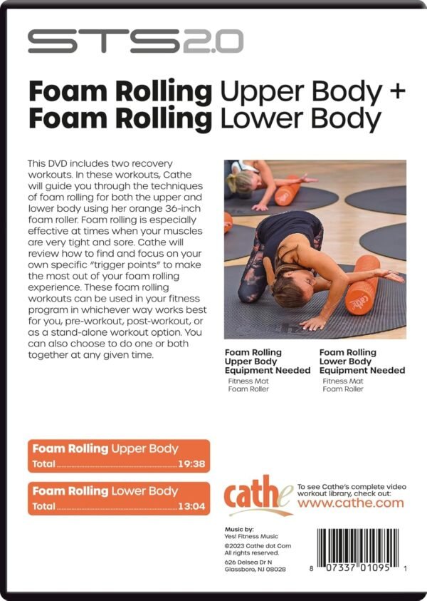 Cathe STS 2.0 Foam Rolling Upper + Lower Body Recovery Workout DVD For Women & Men - Use As a Self-Myofascial Release Techniques To Improve Mobility, Reduce Muscle Soreness, and Enhance Athletic Performance. - Image 3