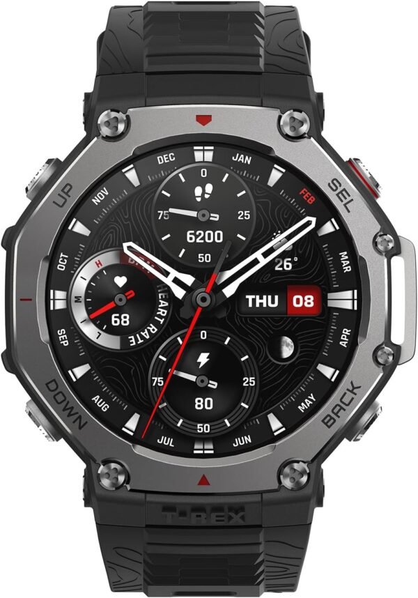 Amazfit T-Rex 3 Rugged/Military Smart Watch 48mm, GPS (with Privacy), Offline Maps, Long Battery Life,328 Feet Water-Resistant, 170 Fitness/Sport Modes, AI, Voice Control, for Android or iPhone, Black - Image 8