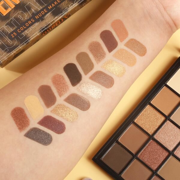 Nude Neutral Eyeshadow Palette, 25 Color Matte Shimmer Brown Gold Eye Shadow Palette, Pigment Naked Smokey Natural Eyeshadow Palette for Brown Eyes, Long Lasting Blendable Hypoallergenic Makeup Pallet - Image 6