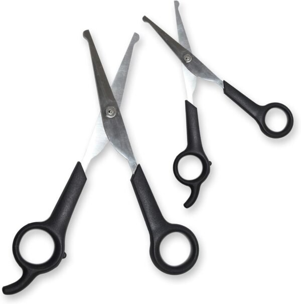 Pets First #1 Pet Grooming Scissors Body & Facial Trimmer Durable Stainless Steel Blades. Rounded Tips Shears for Long Medium Short Thick Wiry Curly Hair. Lightweight Cutter for Dogs & Cats. Set of 2 - Image 4