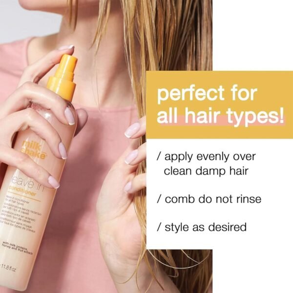 milk shake Leave-In Conditioner Spray Detangler for Natural Hair - Protects Color Treated Hair and Hydrates Dry Hair For Soft and Shiny Straight or Curly Hair, 11.8 Fl Oz - Image 7