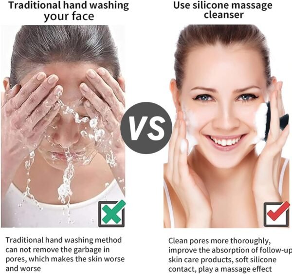 VWMYQ Face Scrubber, Silicone Face Scrubber for Men, Facial Cleansing Brush Silicone Face Wash Brush Manual Waterproof Cleansing Skin Care Face Brushes for Cleansing and Exfoliating - Image 6