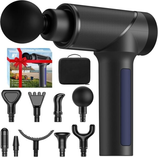 JQX Massage Gun, Massage Gun Deep Tissue with 6 Speed, Handheld Electric Muscle Massager Gun for Muscle Pain Relief, Mini Massage Gun with 9 Massage Heads Suitable for Men and Women - Image 2