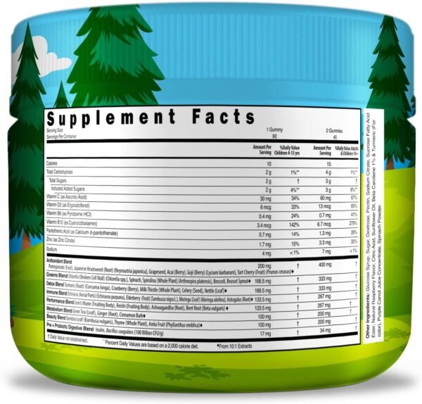 Infusions Super Green Gummies for Kids 90 Count Superfood Booster Soft and Delicious 8 Powerful Blends Vegan Friendly Gluten Free & Non-GMO - Image 3