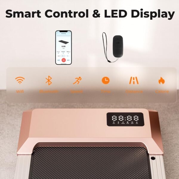 Walking Pad Treadmill, Under Desk Treadmill, Mini Treadmill for Small Spaces, Walking Pad with APP and Remote Control, 2.2 HP Walking Treadmill with 250 LBS Capacity - Image 5