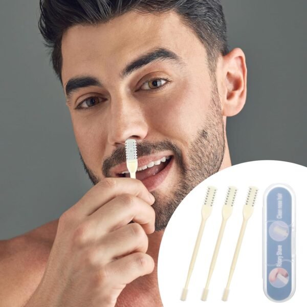 Nasal Hair Cutter 3pcs Double Sided Nose Hair Knife, 2-In-1 Nose Manual Nose Hair Trimmer 360° Rotating Nasal Hair Razor Portable Manual Nasal Hair Cutter Nose Hair Clippers For Men Women - Image 7