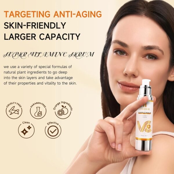 Super Vitamin C Serum for Women over 70, Vitamin C Serum for Face, Dark Spot Remover for Face, Hyaluronic Acid Skin Care, Targets Age Spots, Hydrates and Wrinkle Reduction 1.7fl oz - Image 6