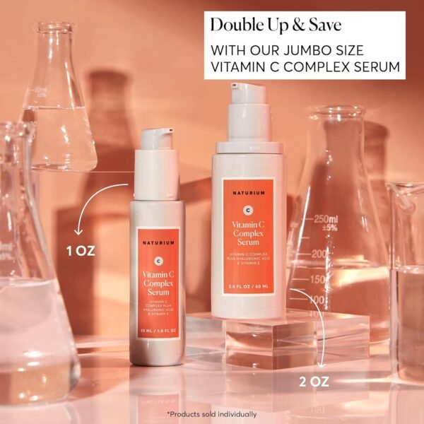 Naturium Vitamin C Complex Face Serum, Anti-Aging Facial Treatment with Hyaluronic Acid & Vitamin E, 1 oz - Image 5