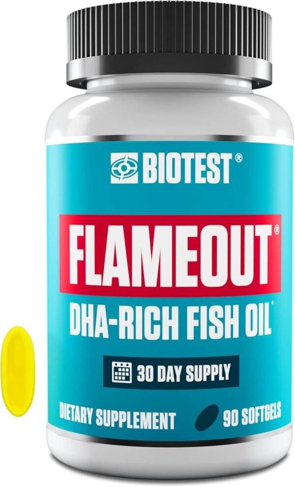Biotest Flameout DHA-Rich Fish Oil - 4200 mg Omega-3 - Pharmaceutical Grade DHA & EPA - 90 Softgels (30 Day Supply) - Image 2