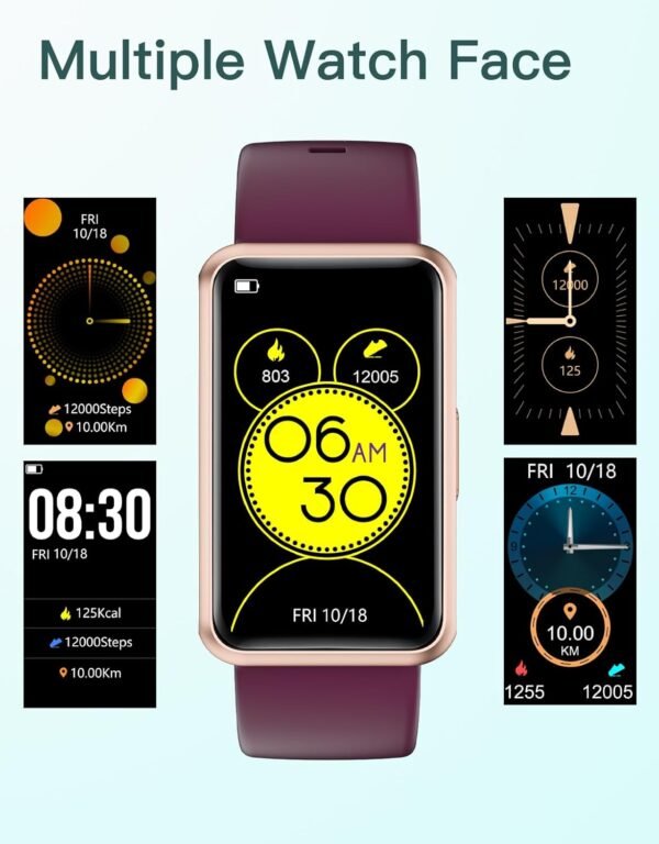 HUAKUA Fitness Tracker No Bluetooth No APP No Phone Needed, Fitness Watch for Men Women Parents IP68 Waterproof with Full Touch Screen Steps Calories Counter Sleep Tracker Alarm Clocks (Purple) - Image 9