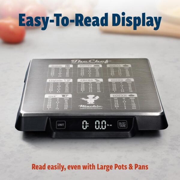 Heavy Duty Digital Kitchen/Food Scale – 33lb Capacity, 1g Accuracy, Perfect for Baking, Cooking & Meal Prep! Easy-to-Read with Large Containers. Bonus: Built in Baking Conversions! Restaurant Grade! - Image 3